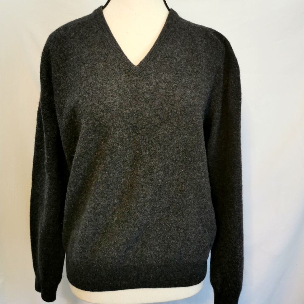 Marchbrae Edinburgh 100% New Lambswool V-Neck Sweater - Sz M/L